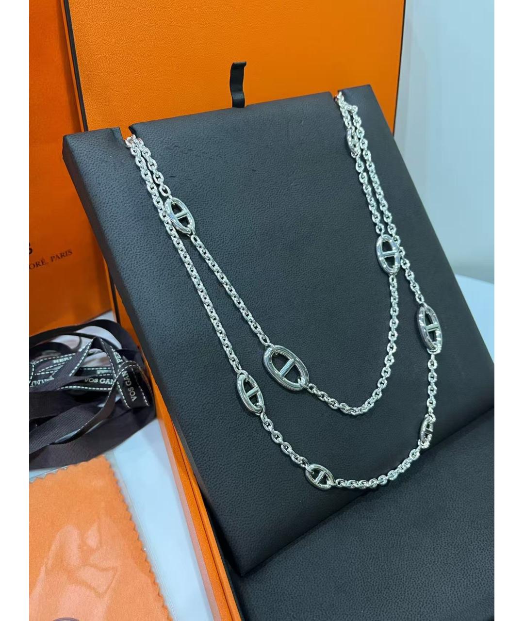 HERMES Серебряное серебряное колье, фото 4