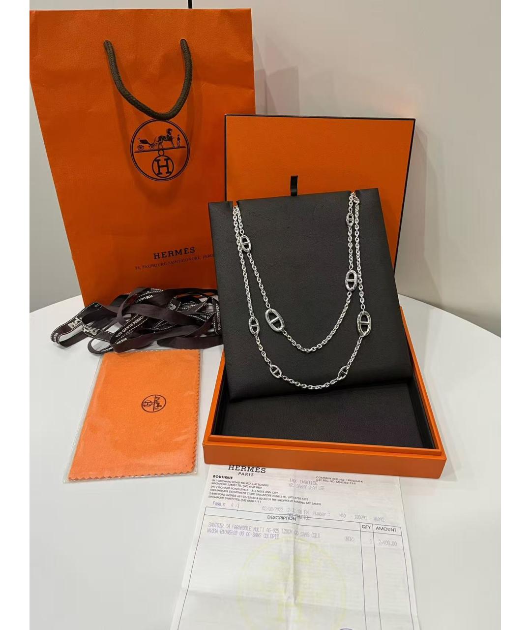 HERMES Серебряное серебряное колье, фото 3