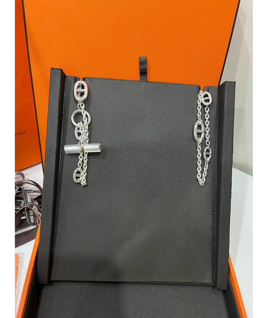 HERMES Серебряное серебряное колье, фото 5