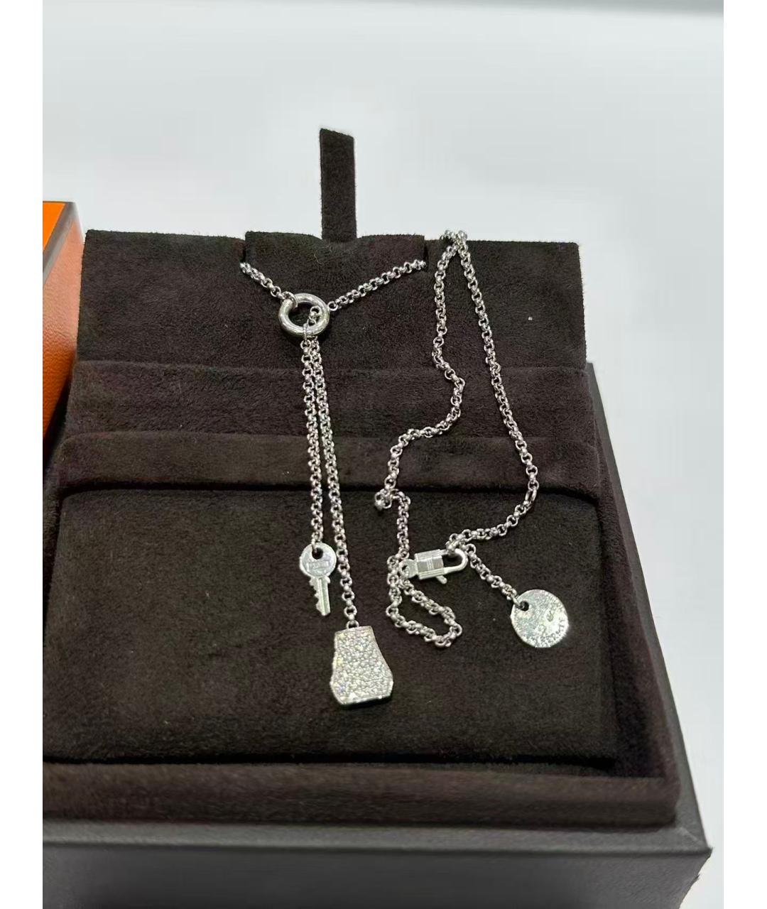 HERMES Серебряное колье из белого золота, фото 4