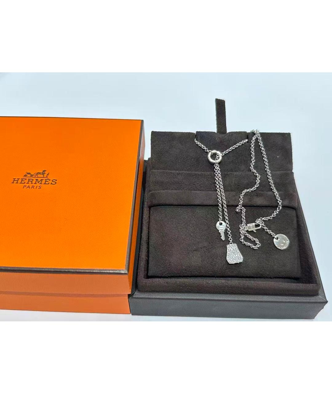 HERMES Серебряное колье из белого золота, фото 3