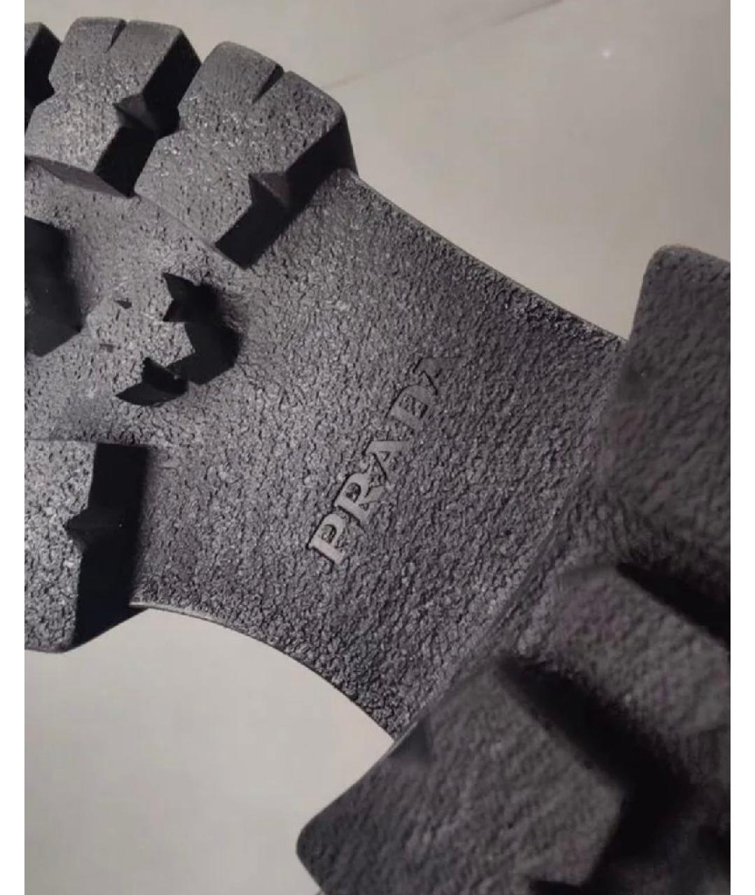 PRADA Черные кожаные полусапоги, фото 5