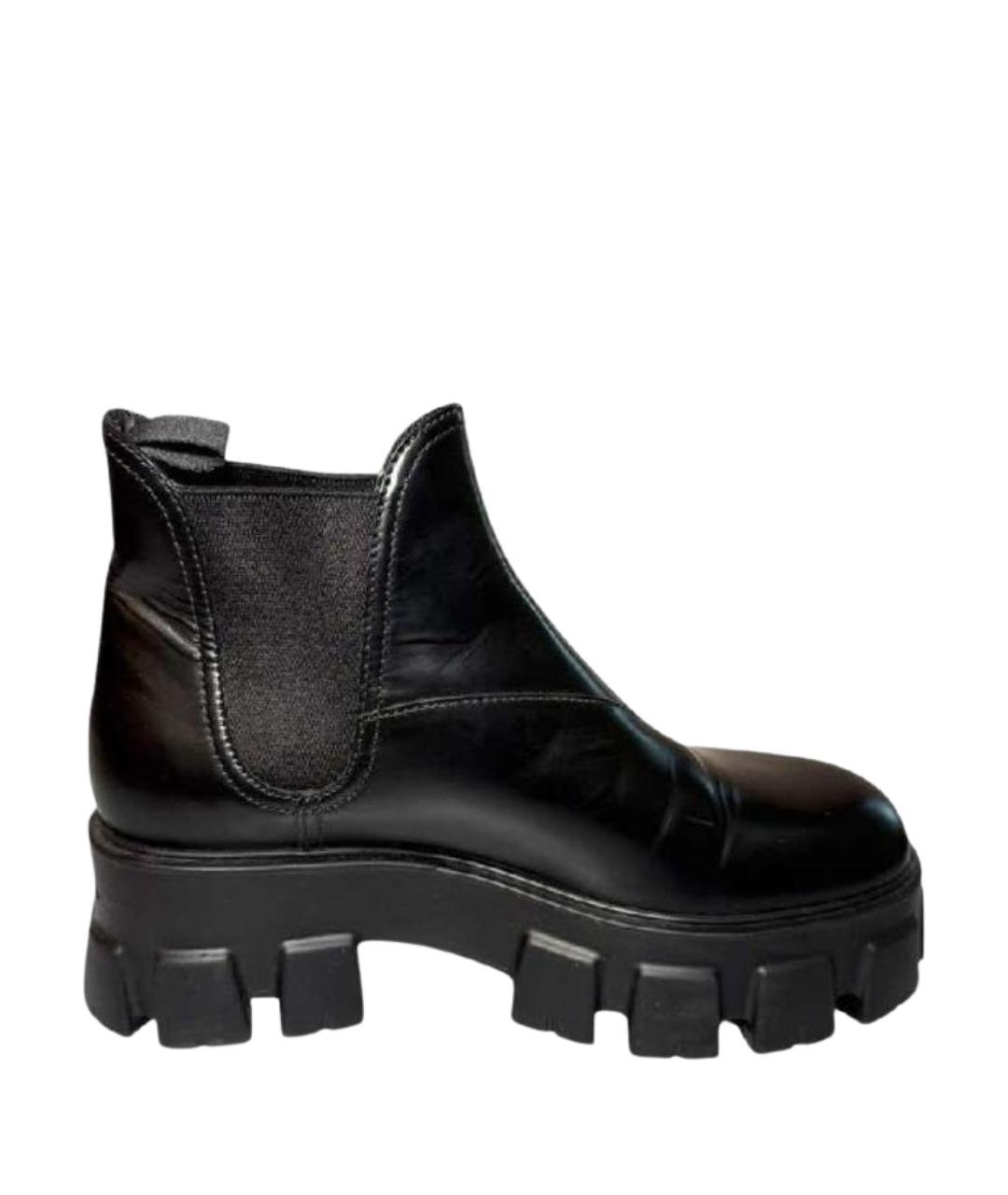 PRADA Черные кожаные полусапоги, фото 1