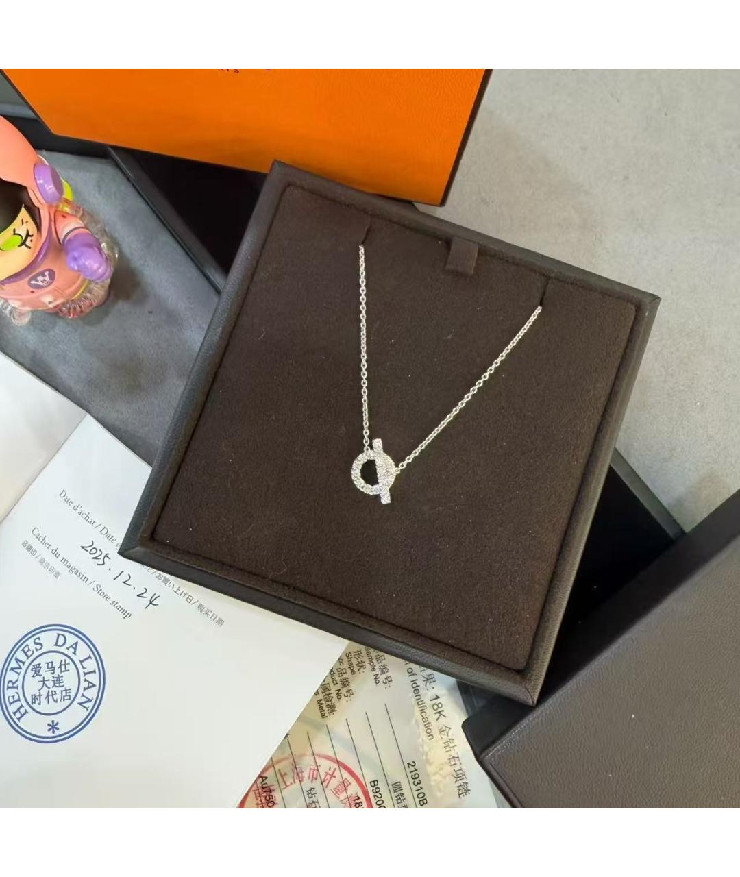 HERMES Серебряное колье из белого золота, фото 5