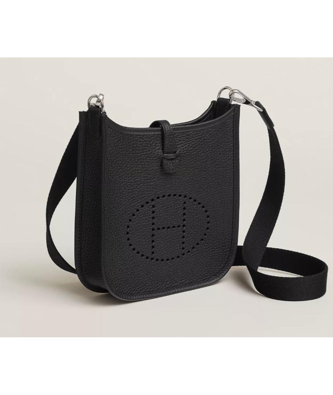 HERMES Черная кожаная сумка через плечо, фото 2