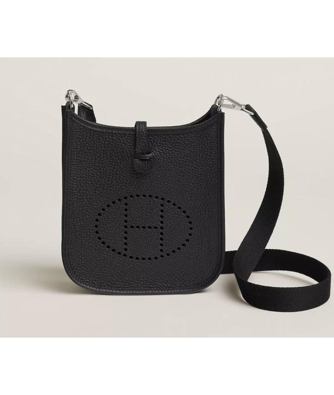 HERMES Черная кожаная сумка через плечо, фото 7