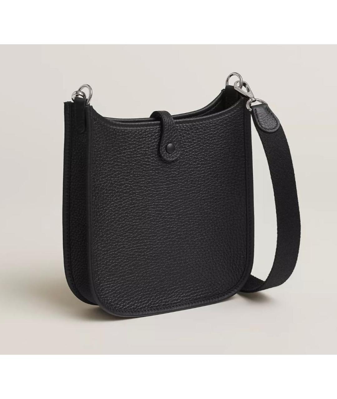 HERMES Черная кожаная сумка через плечо, фото 3
