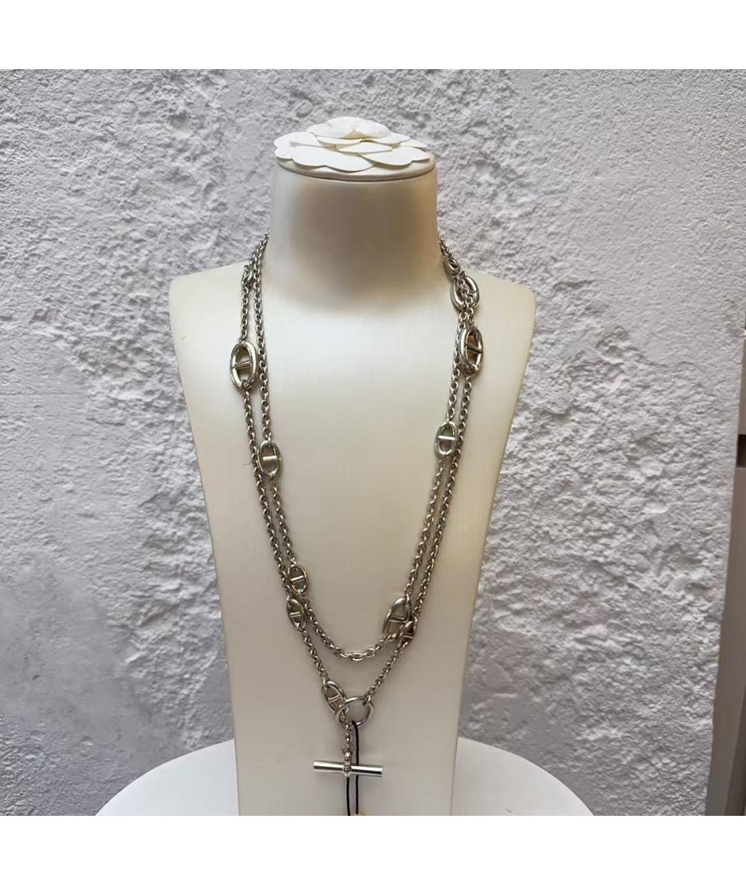 HERMES Серебряное серебряное колье, фото 6