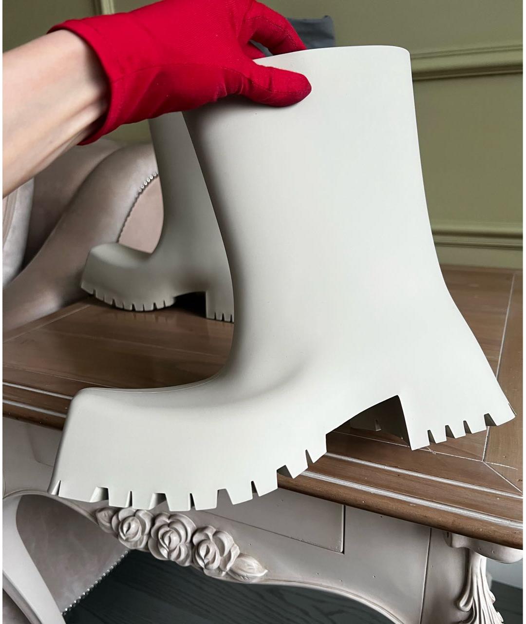 BALENCIAGA Бежевые резиновые сапоги, фото 6