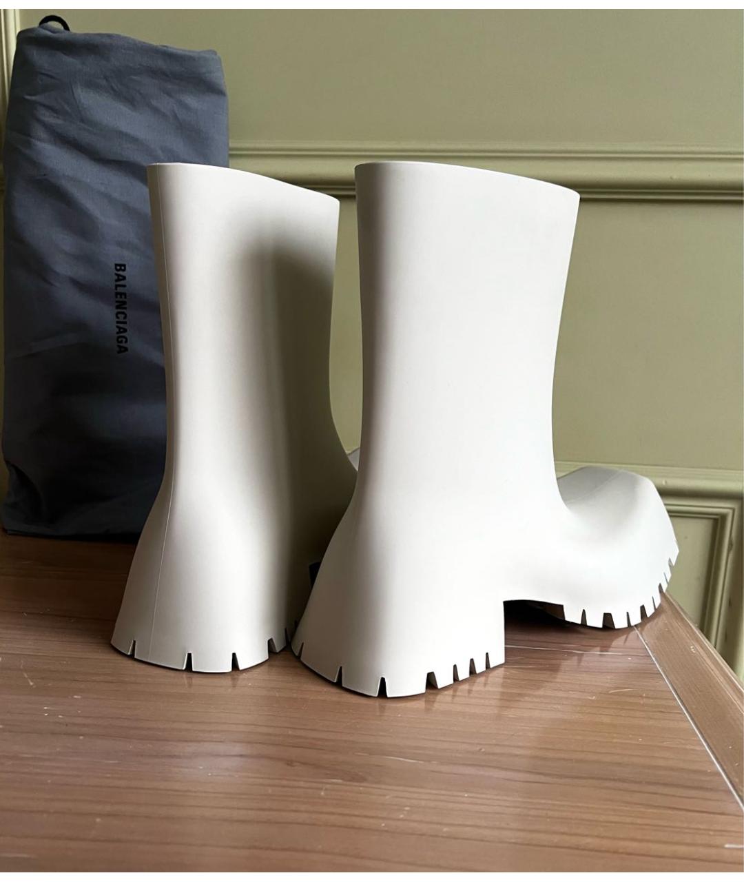 BALENCIAGA Бежевые резиновые сапоги, фото 3