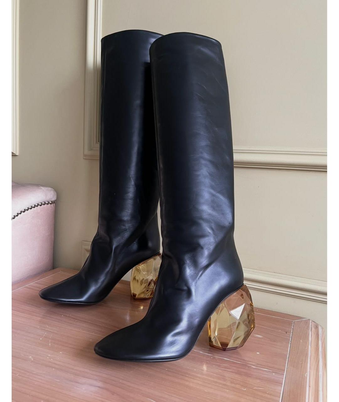JIL SANDER Черные кожаные сапоги, фото 9