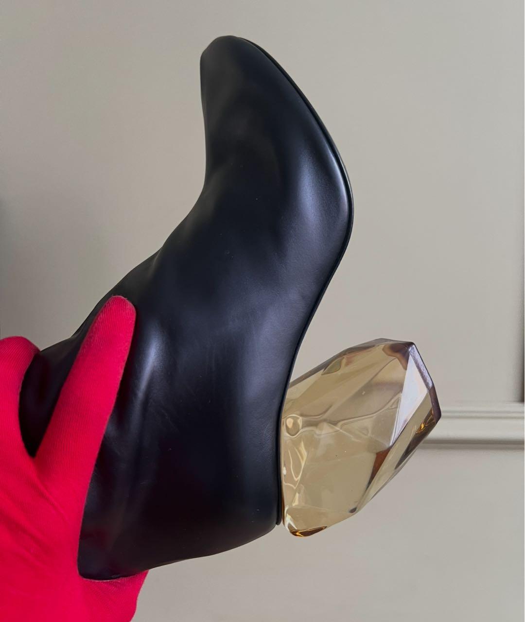 JIL SANDER Черные кожаные сапоги, фото 3