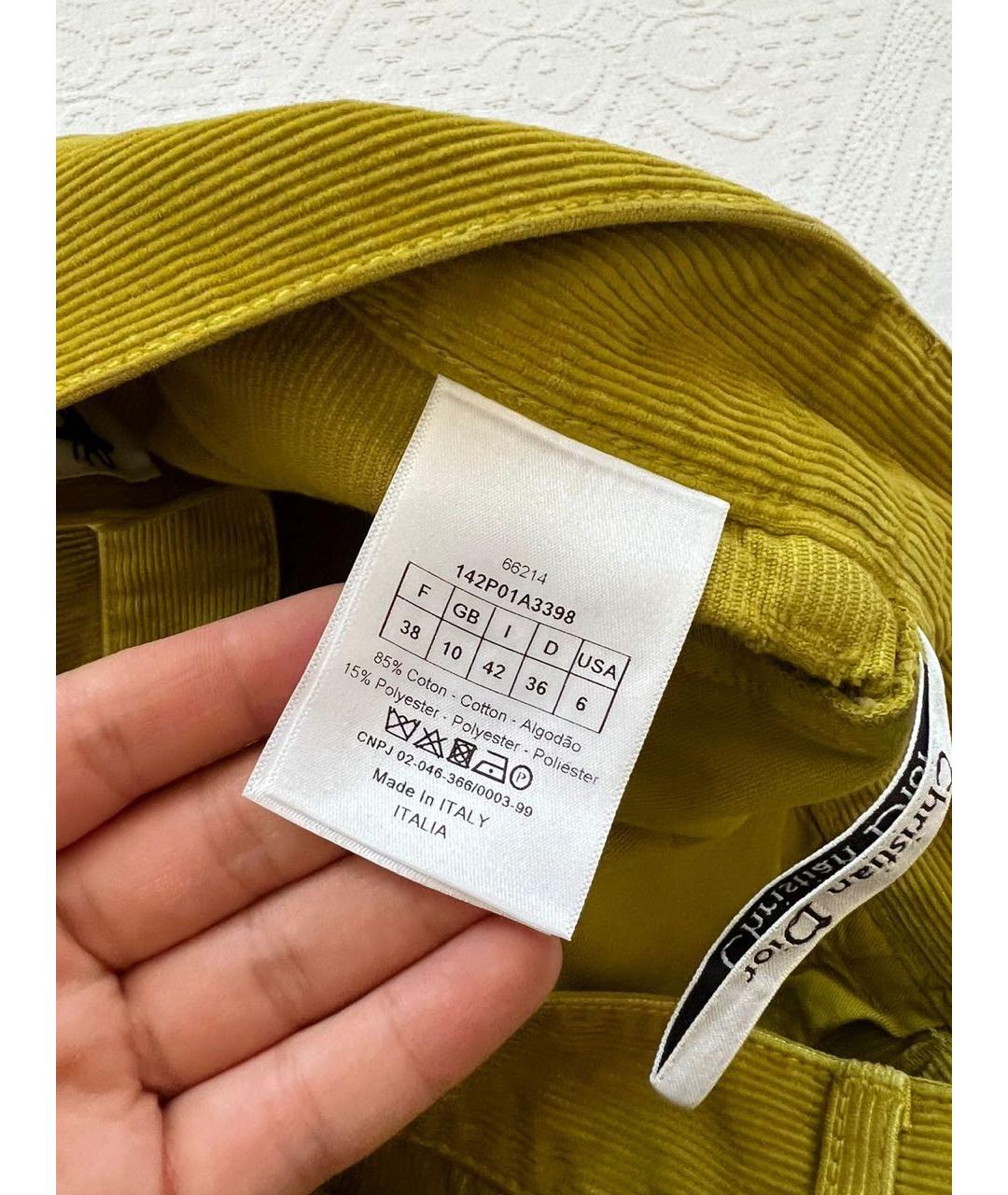 CHRISTIAN DIOR Желтые брюки широкие, фото 5