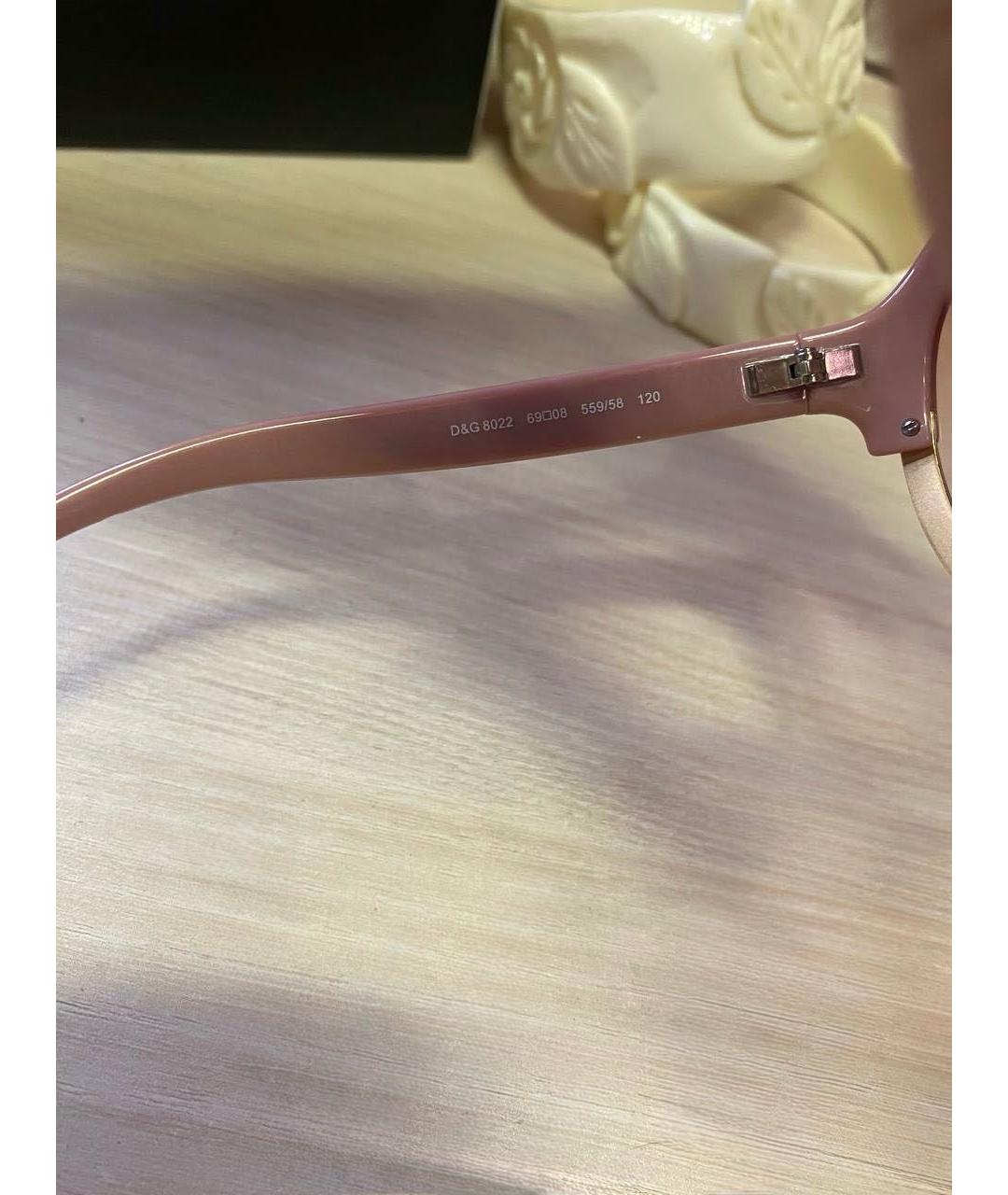 DOLCE&GABBANA Розовые пластиковые солнцезащитные очки, фото 4