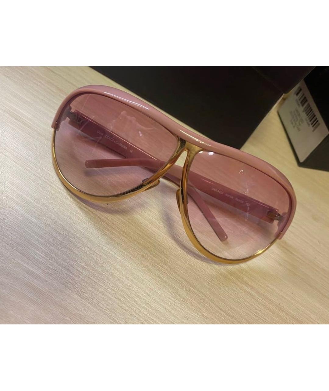 DOLCE&GABBANA Розовые пластиковые солнцезащитные очки, фото 2