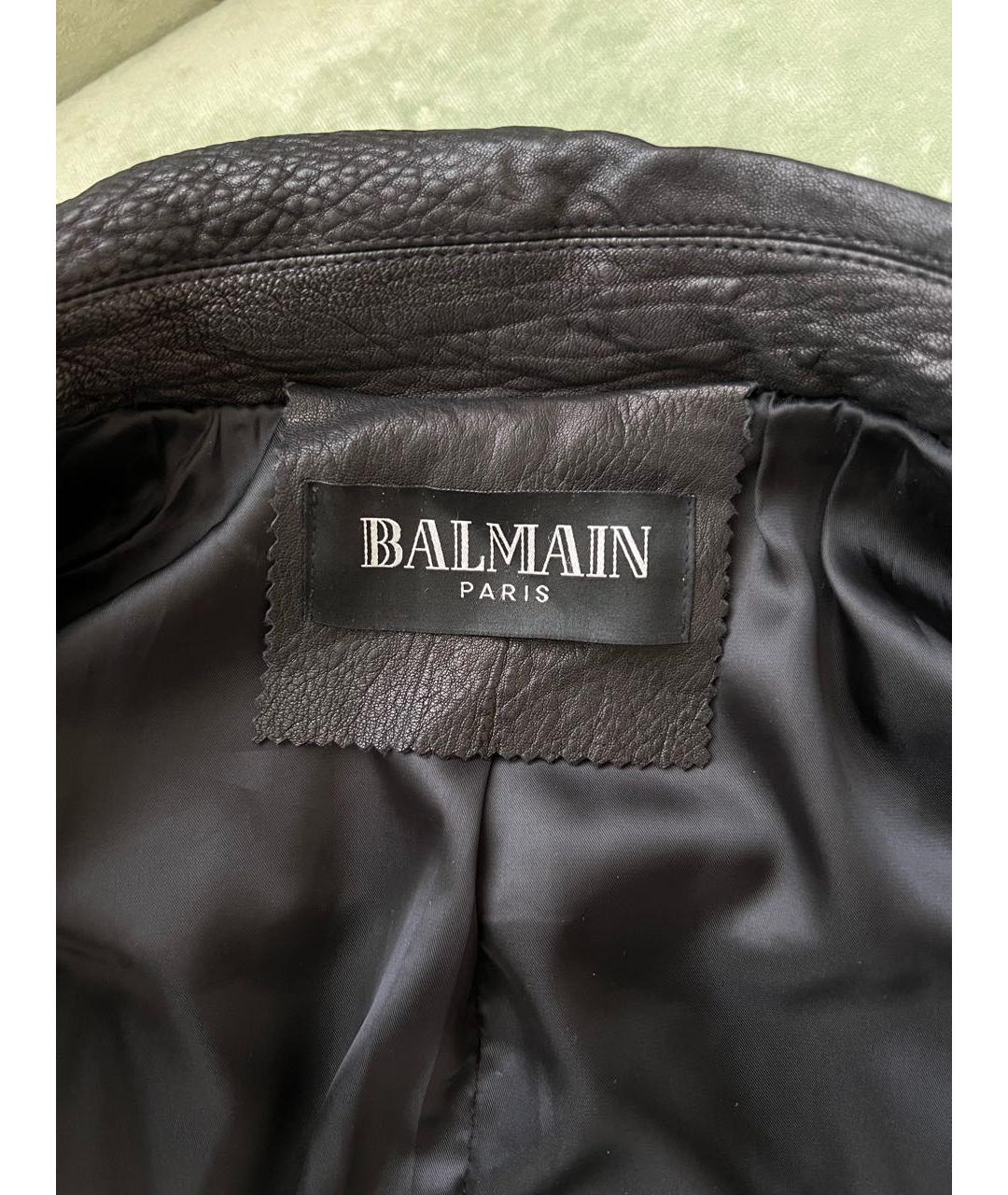 BALMAIN Черная кожаная куртка, фото 2