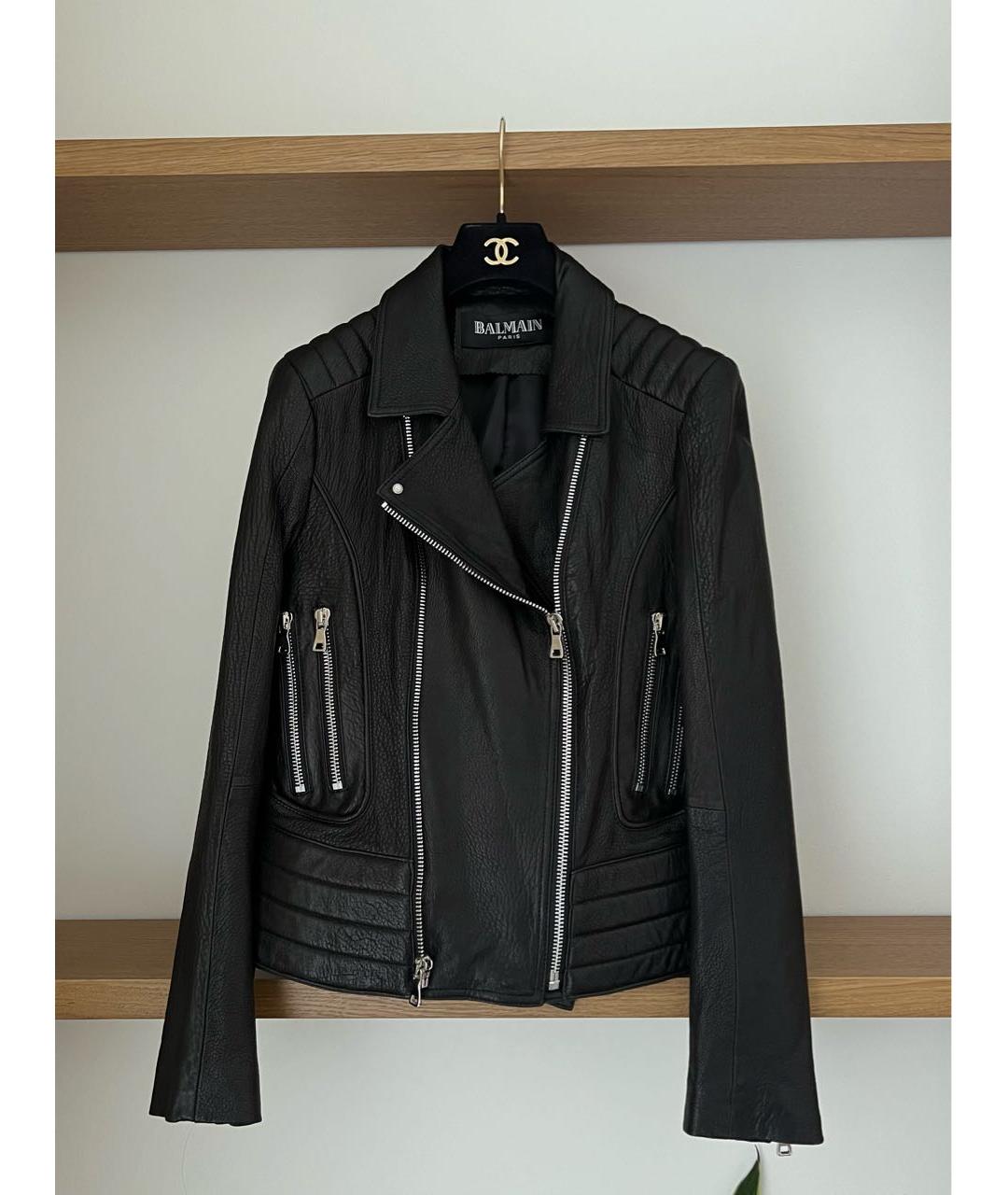 BALMAIN Черная кожаная куртка, фото 9