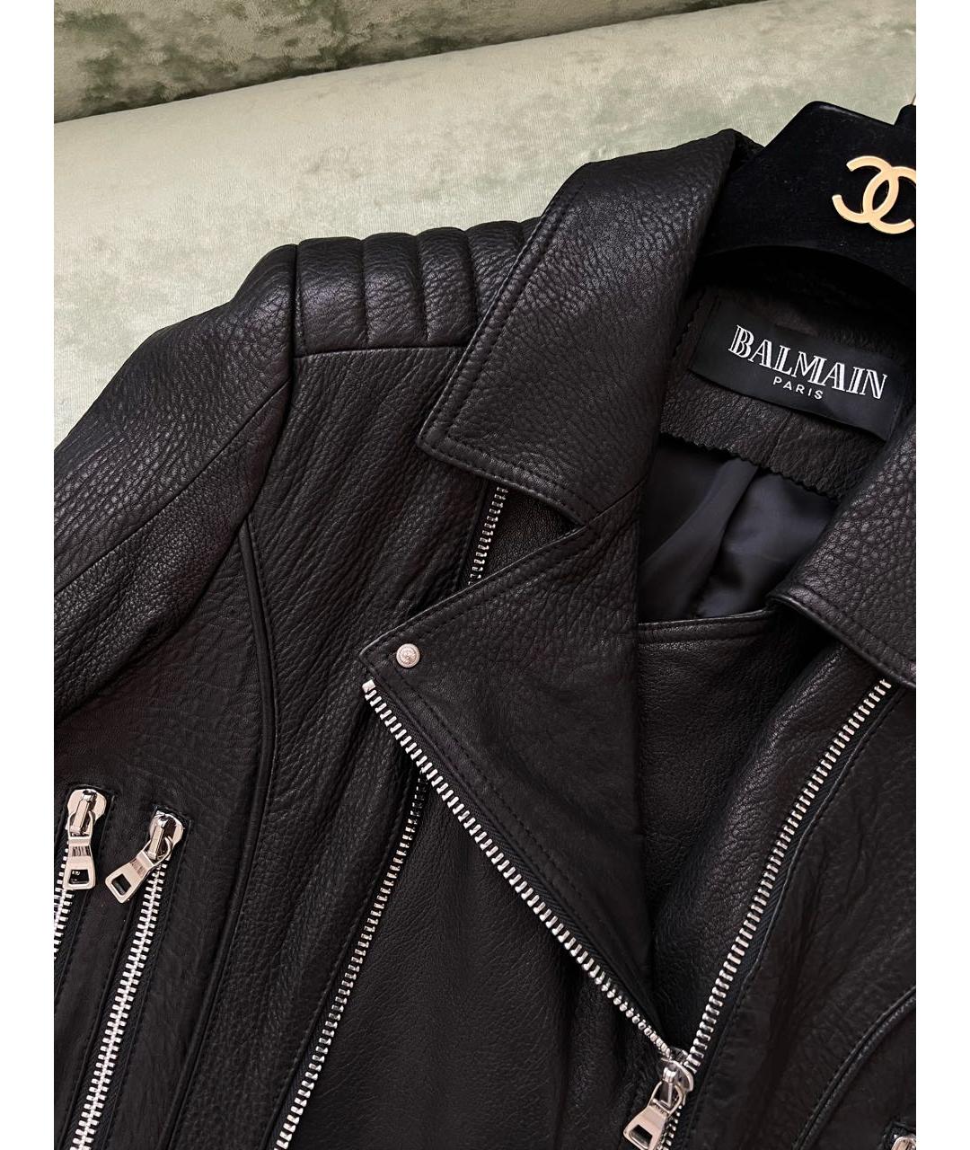 BALMAIN Черная кожаная куртка, фото 6
