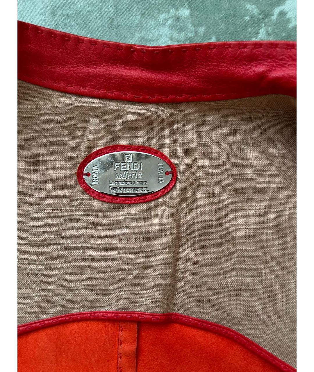 FENDI Красная кожаная куртка, фото 3