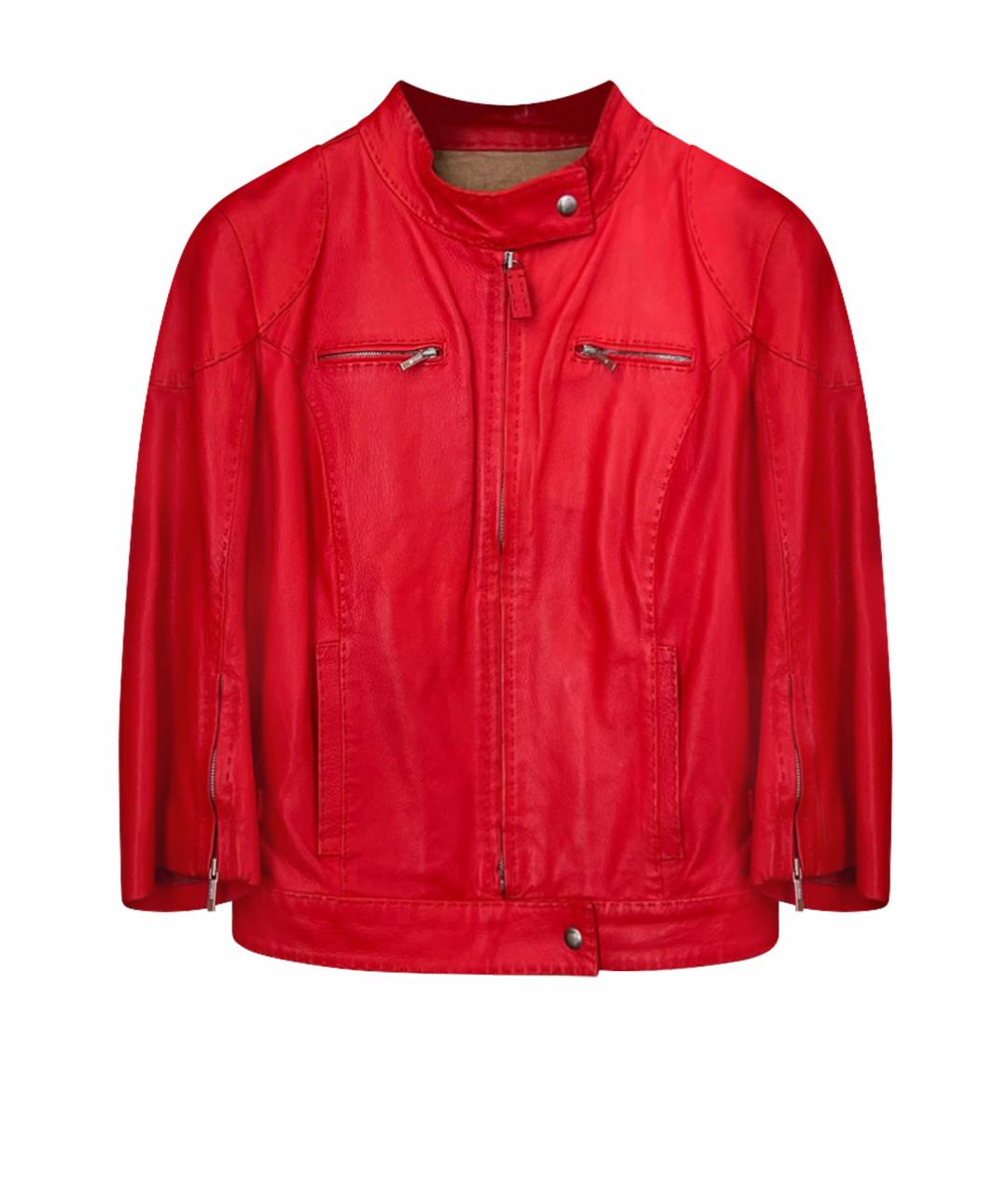 FENDI Красная кожаная куртка, фото 1