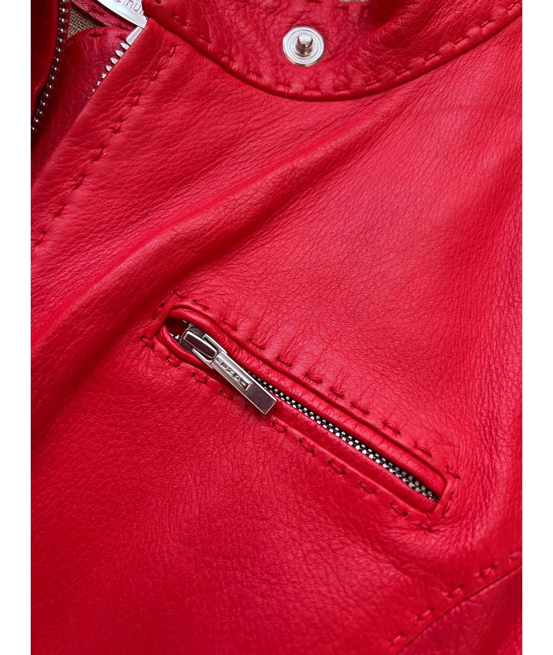 FENDI Красная кожаная куртка, фото 8