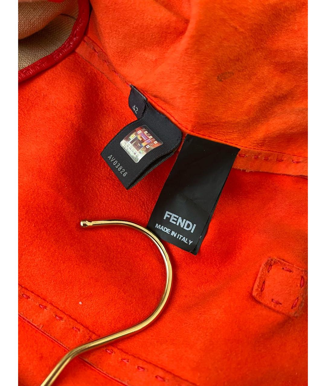 FENDI Красная кожаная куртка, фото 4