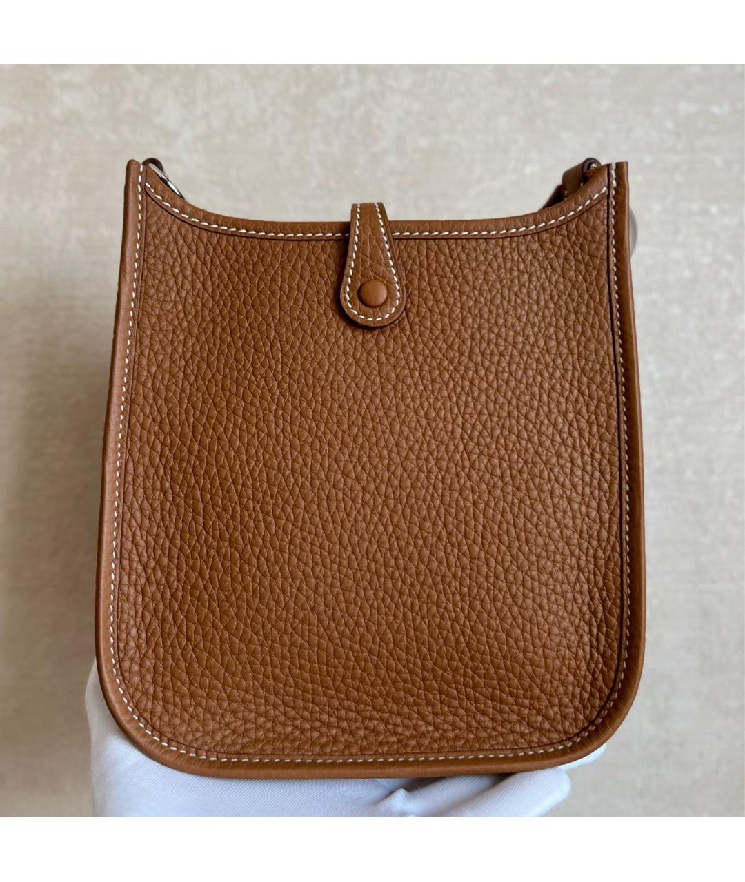 HERMES Коричневая кожаная сумка через плечо, фото 5