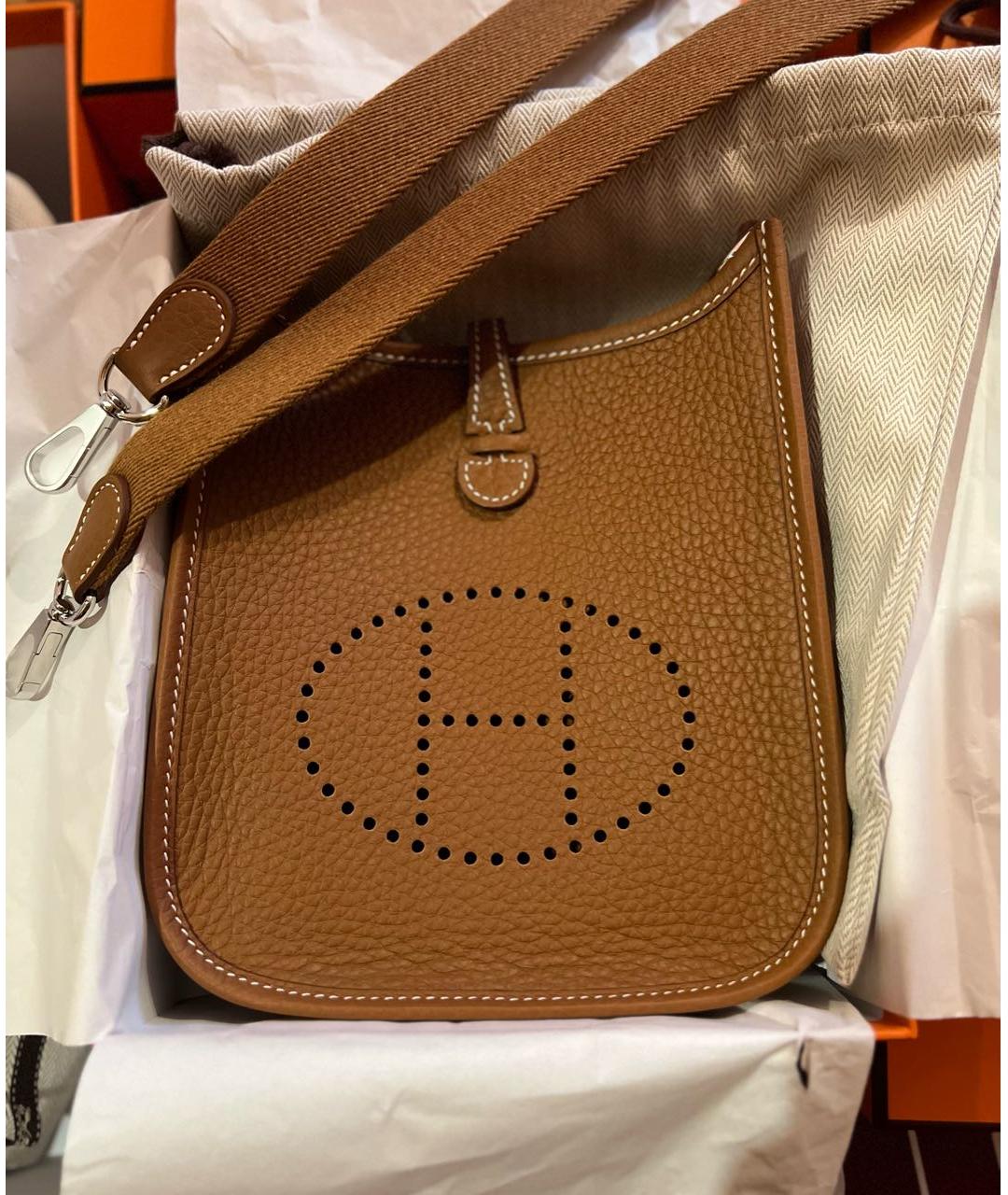 HERMES Коричневая кожаная сумка через плечо, фото 2