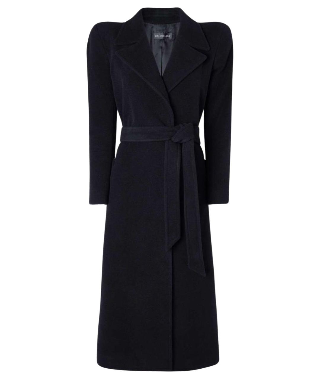 BALENCIAGA Черное шерстяное пальто, фото 1