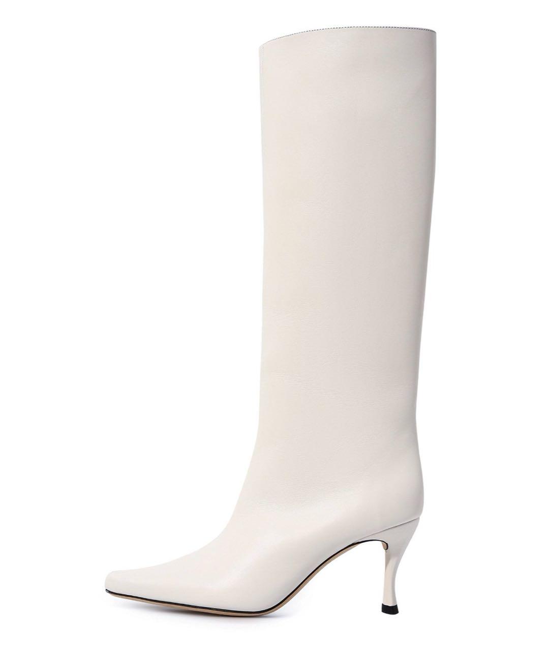 BY FAR Белые кожаные сапоги, фото 6