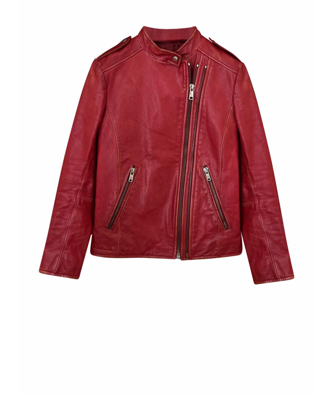 PRADA Бордовая кожаная куртка, фото 1
