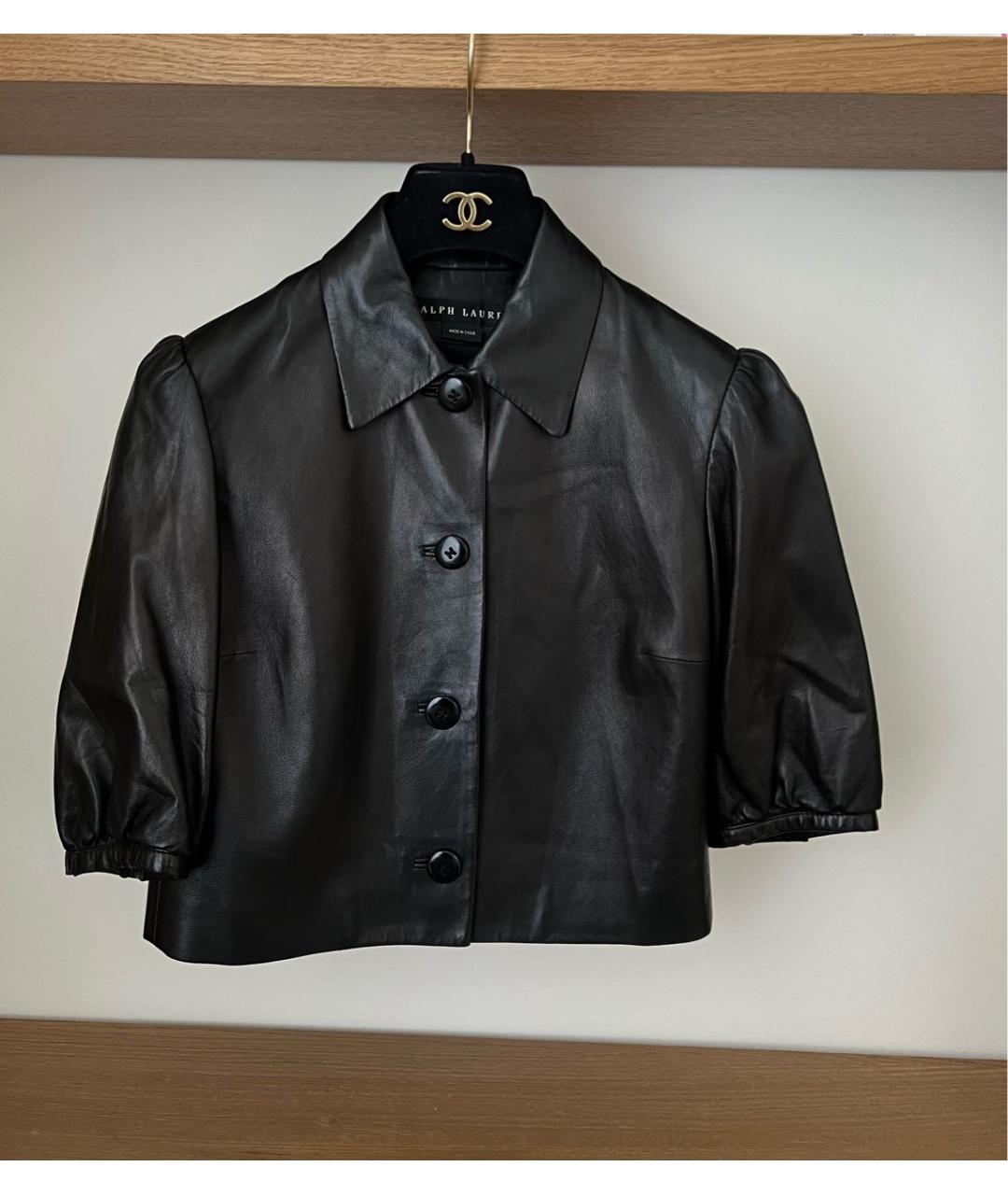 RALPH LAUREN Черная кожаная куртка, фото 9