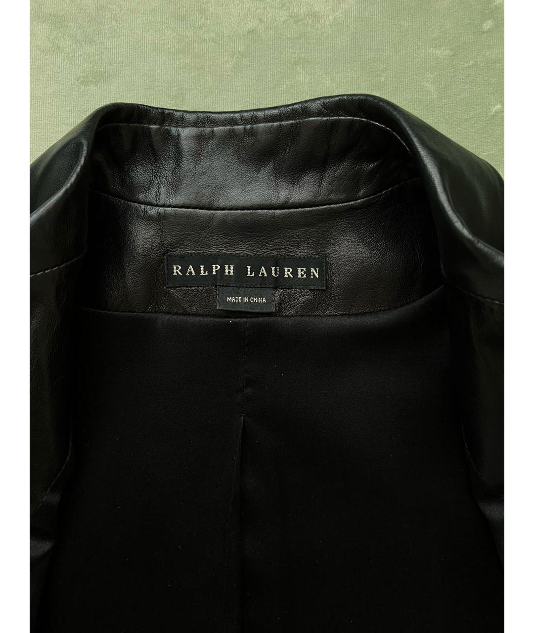 RALPH LAUREN Черная кожаная куртка, фото 5