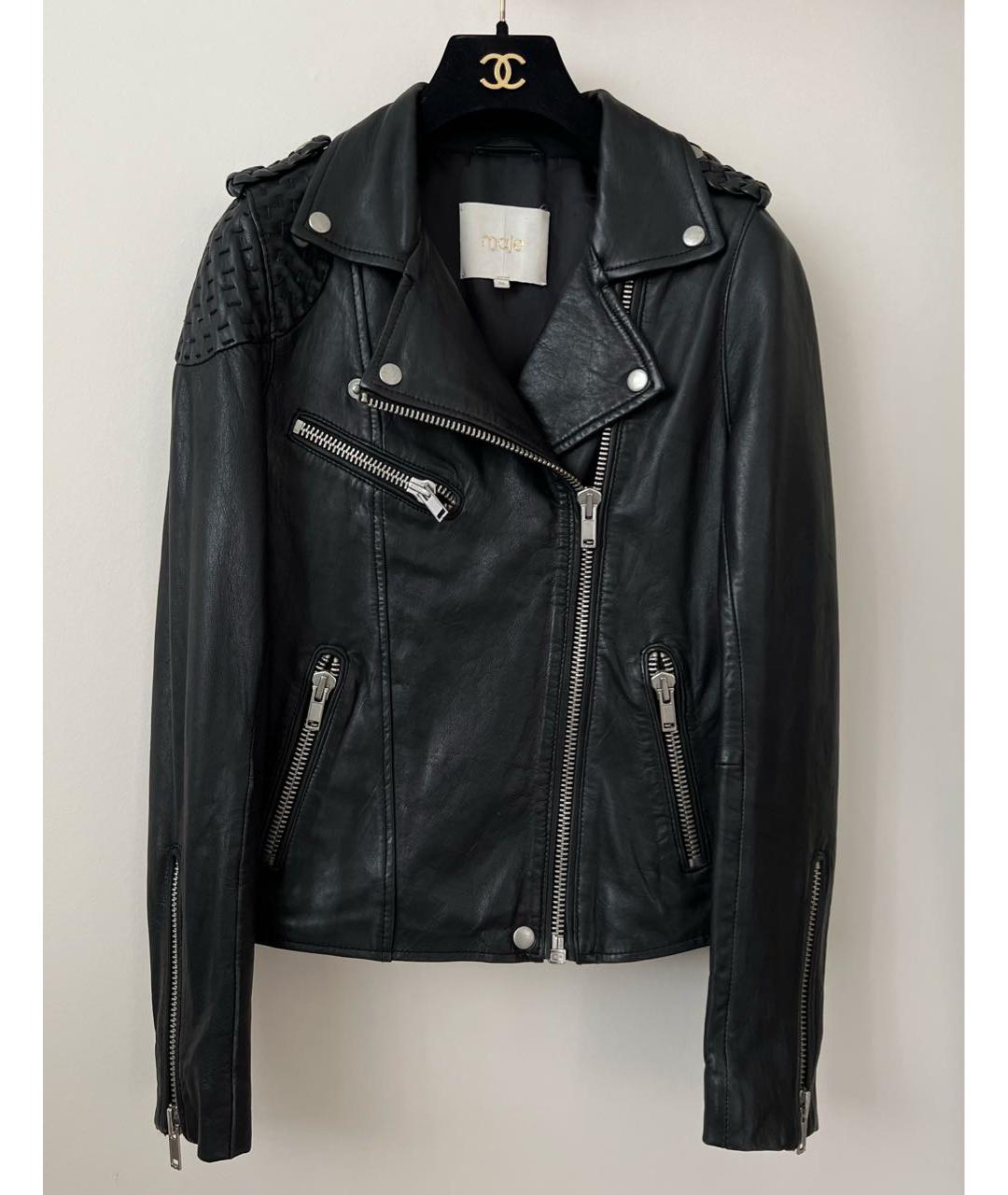 MAJE Черная кожаная куртка, фото 9