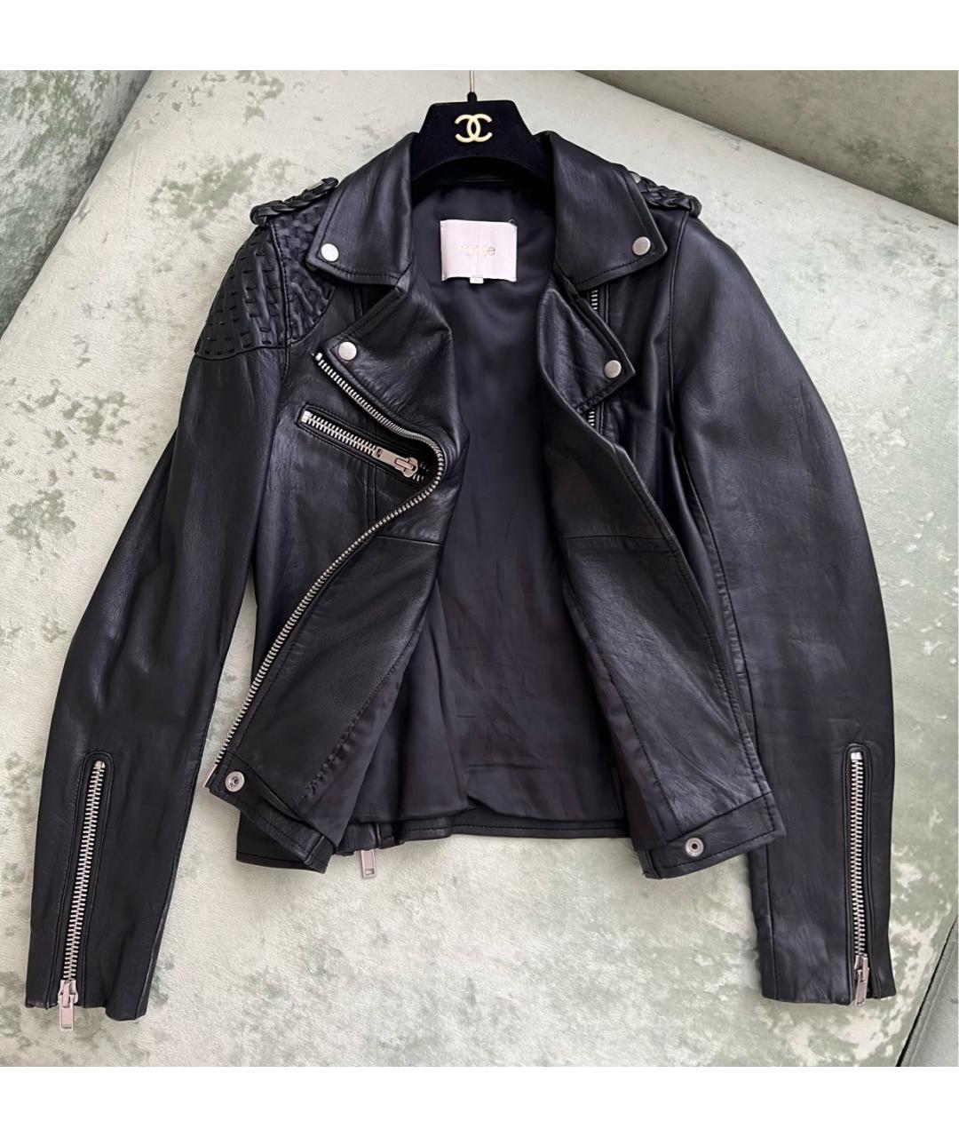 MAJE Черная кожаная куртка, фото 5