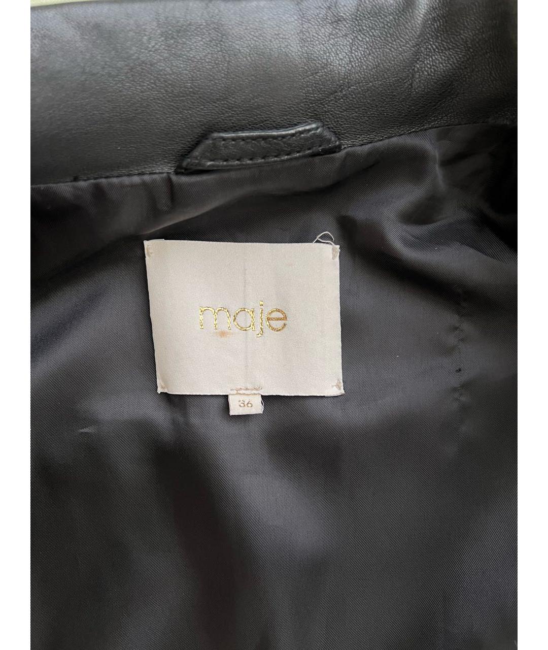 MAJE Черная кожаная куртка, фото 2