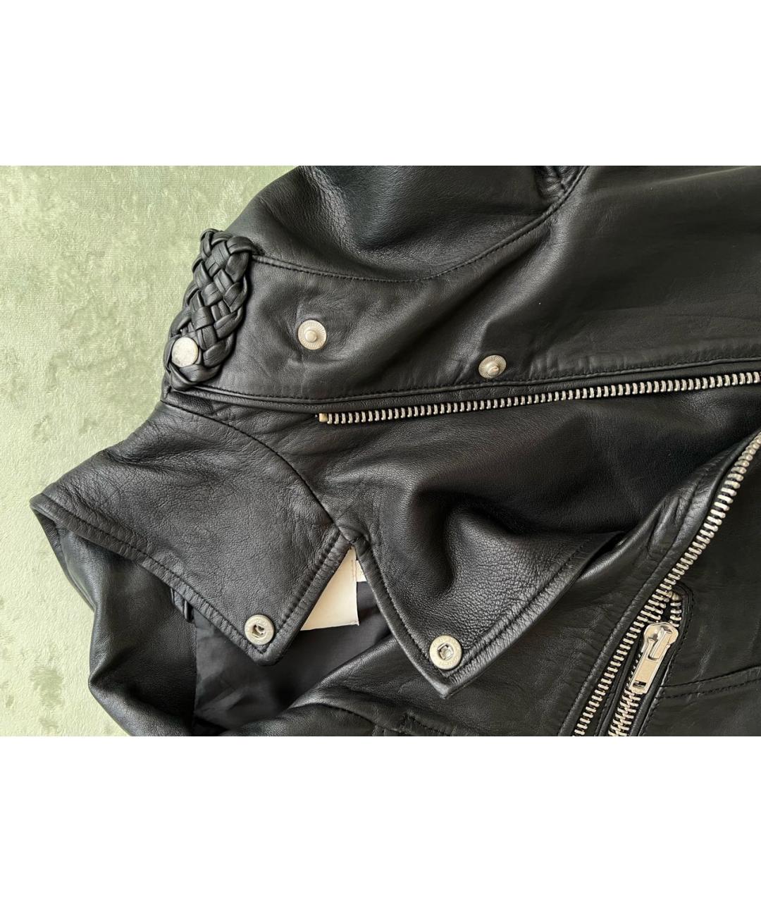 MAJE Черная кожаная куртка, фото 7
