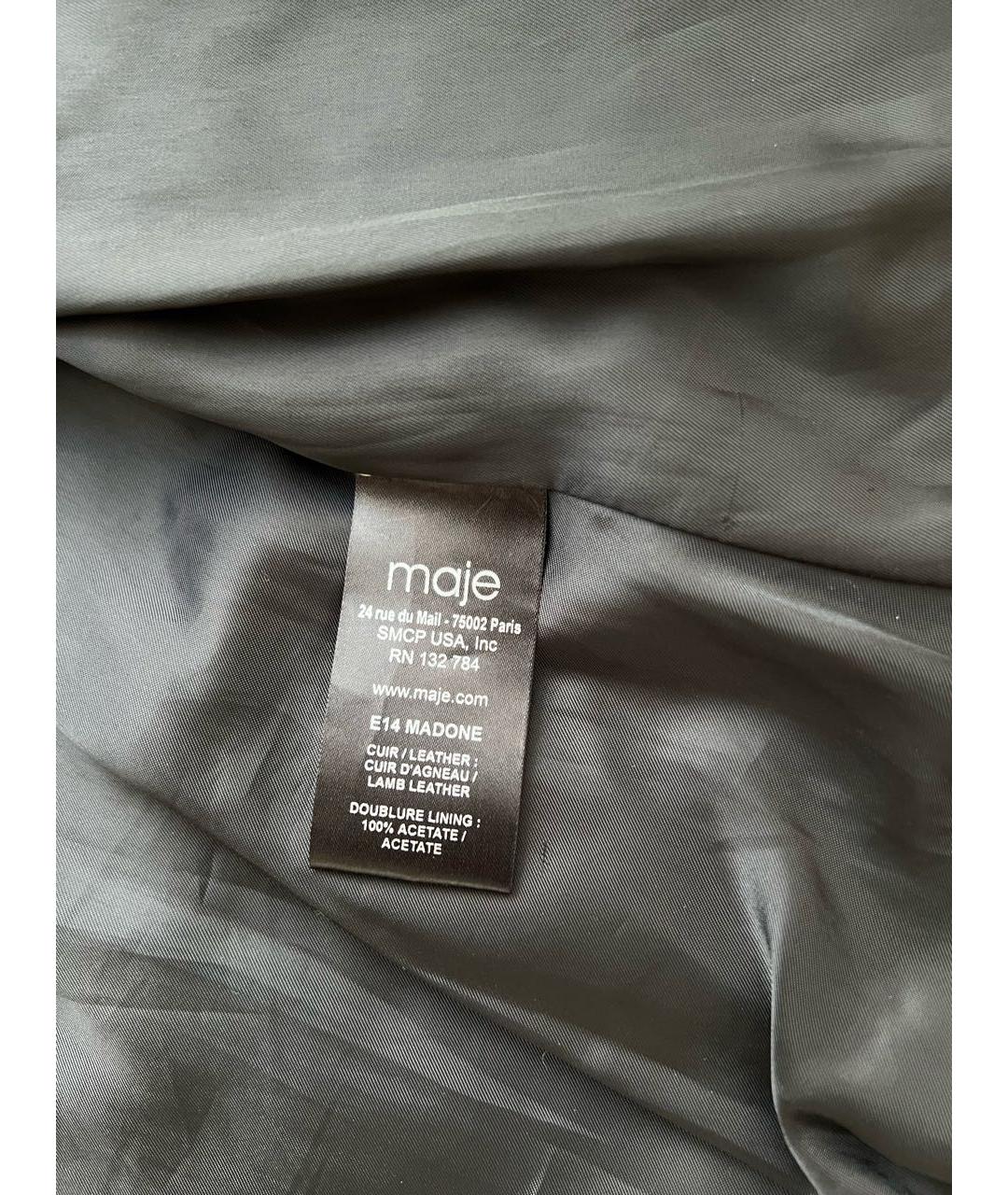 MAJE Черная кожаная куртка, фото 4