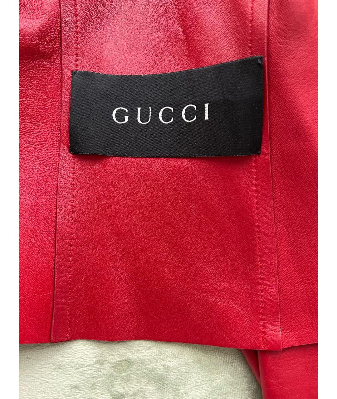 GUCCI Красная кожаная куртка, фото 5