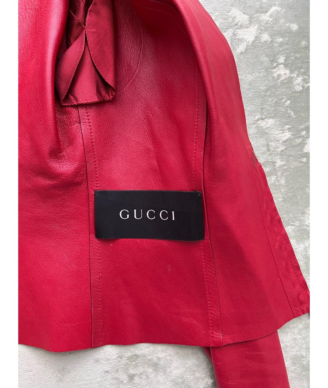 GUCCI Красная кожаная куртка, фото 4