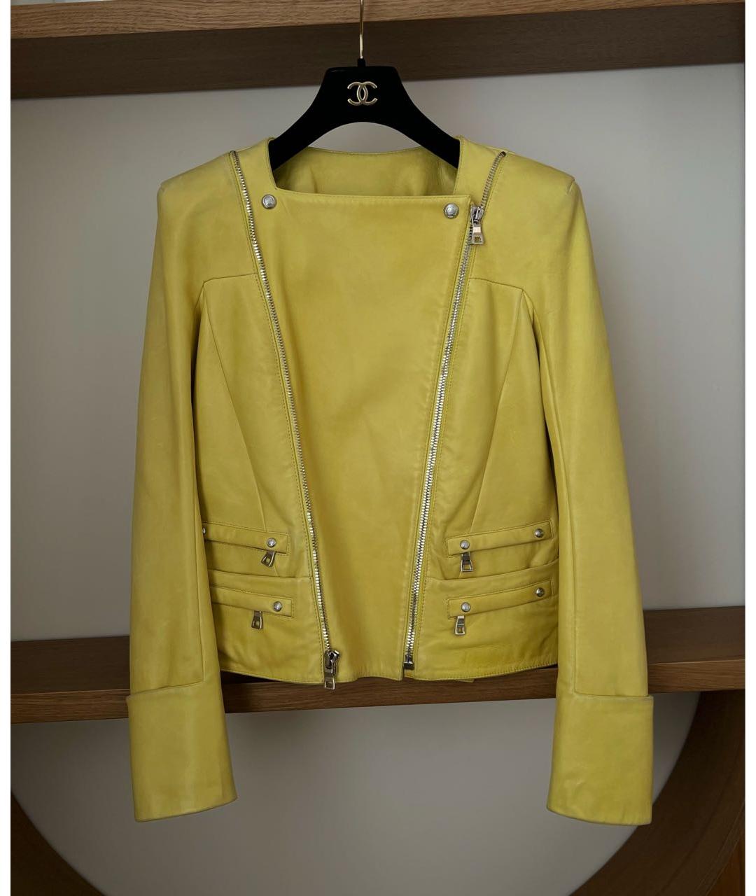 BALMAIN Желтая кожаная куртка, фото 9