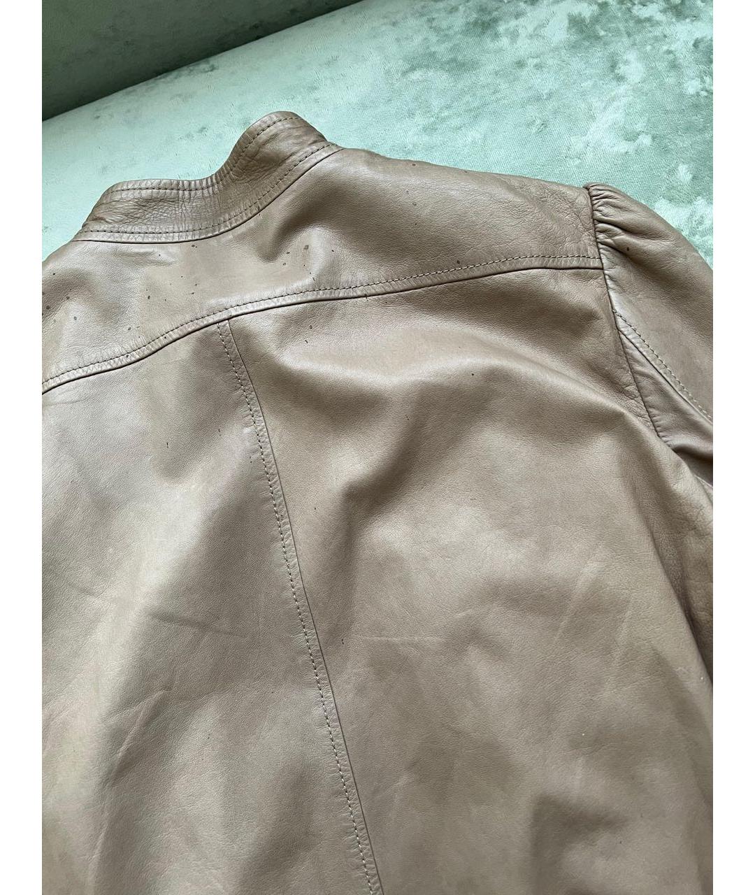 VALENTINO Бежевая кожаная куртка, фото 7