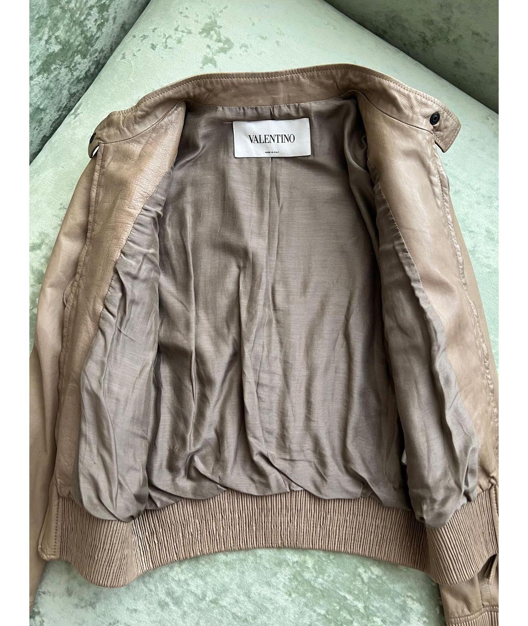 VALENTINO Бежевая кожаная куртка, фото 2