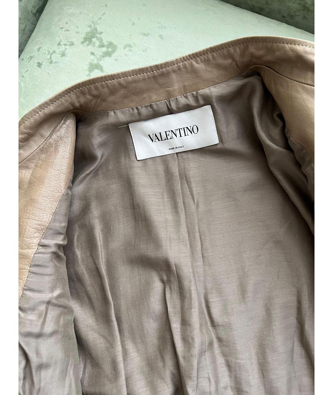 VALENTINO Бежевая кожаная куртка, фото 3