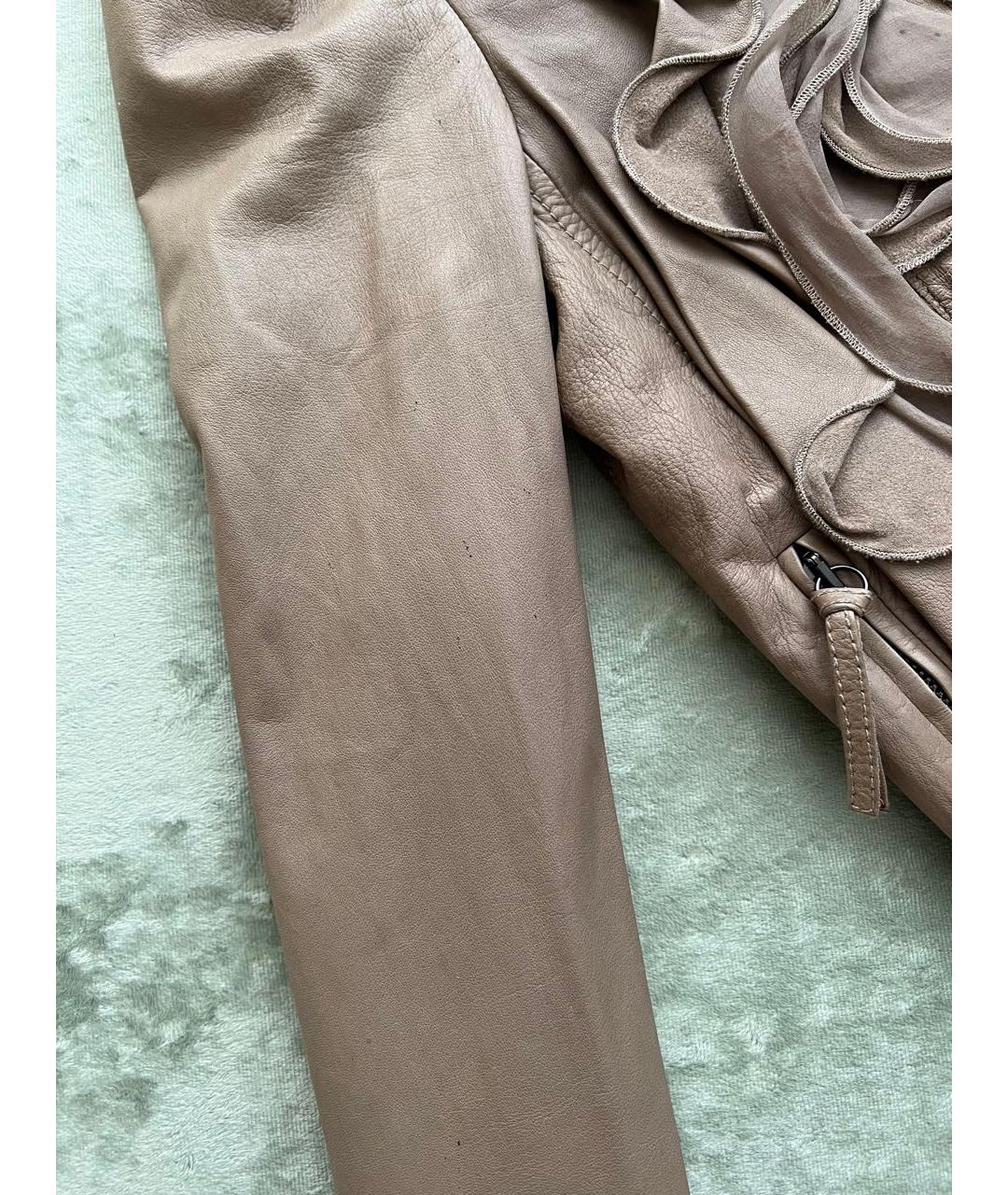 VALENTINO Бежевая кожаная куртка, фото 8