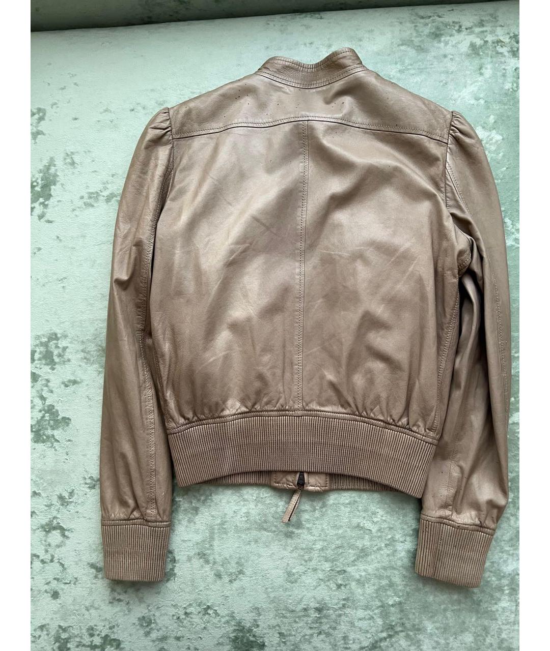 VALENTINO Бежевая кожаная куртка, фото 6