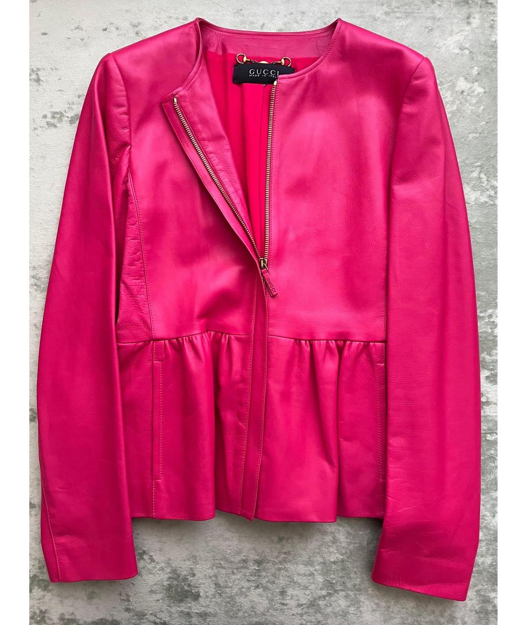 GUCCI Красная кожаная куртка, фото 2