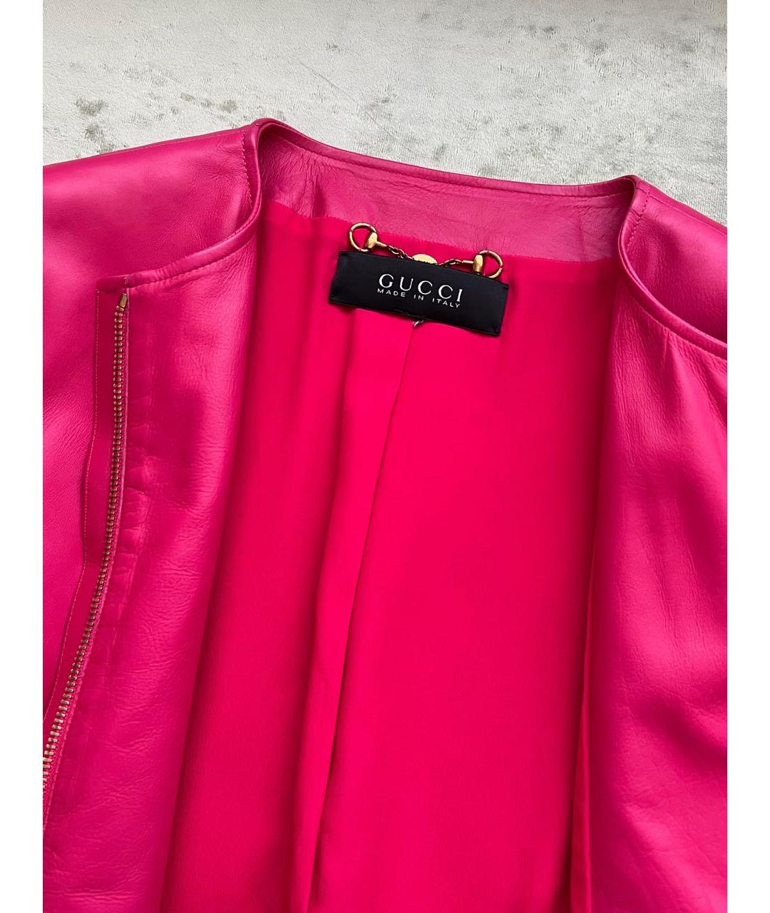 GUCCI Красная кожаная куртка, фото 3
