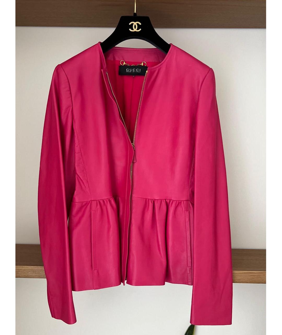 GUCCI Красная кожаная куртка, фото 9