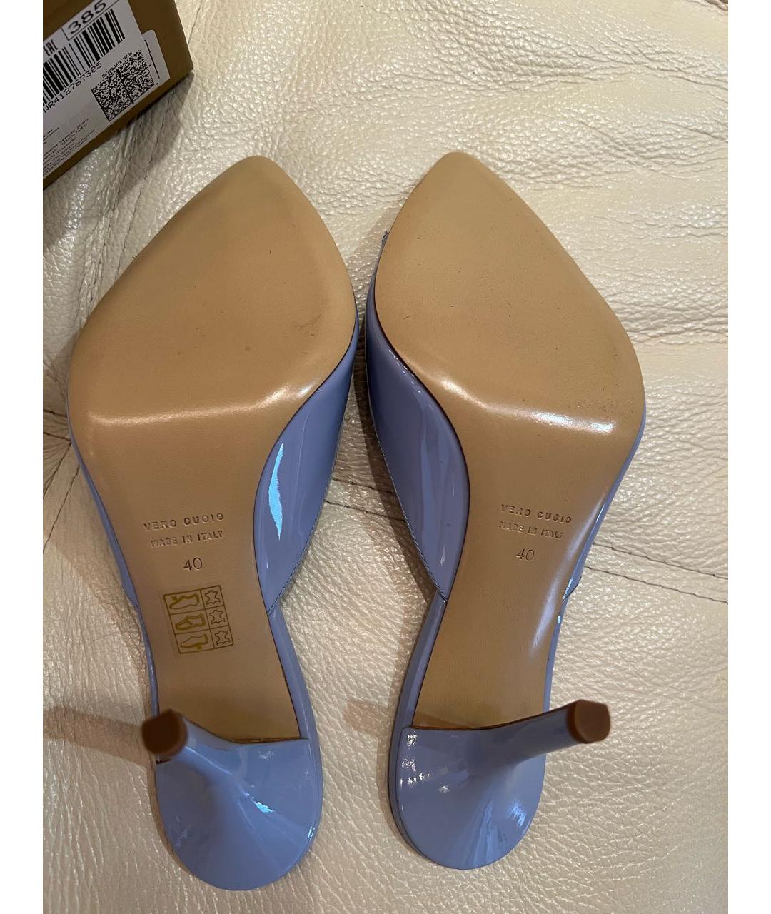 GIABORGHINI Голубые мюли из лакированной кожи, фото 4